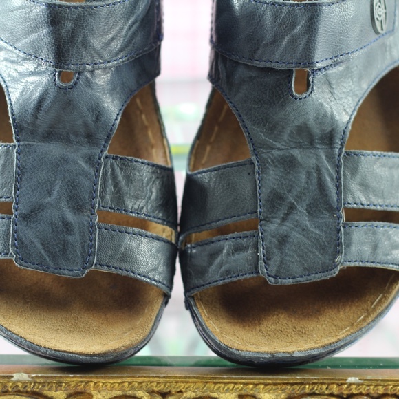 Sanosan Sandals Blue Leather Slides - Picture 8 of 16